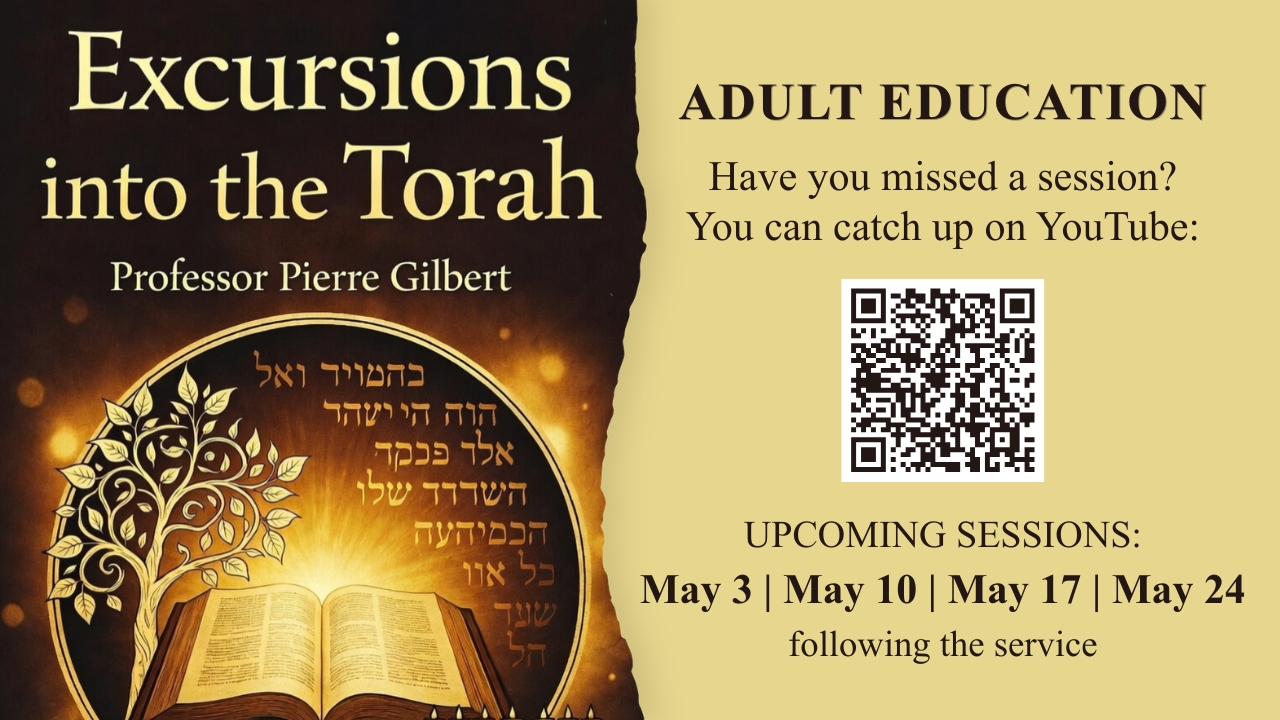 2026 Excursions into the Torah - Pierre Gilbert - CATCH UP ON YOUTUBE