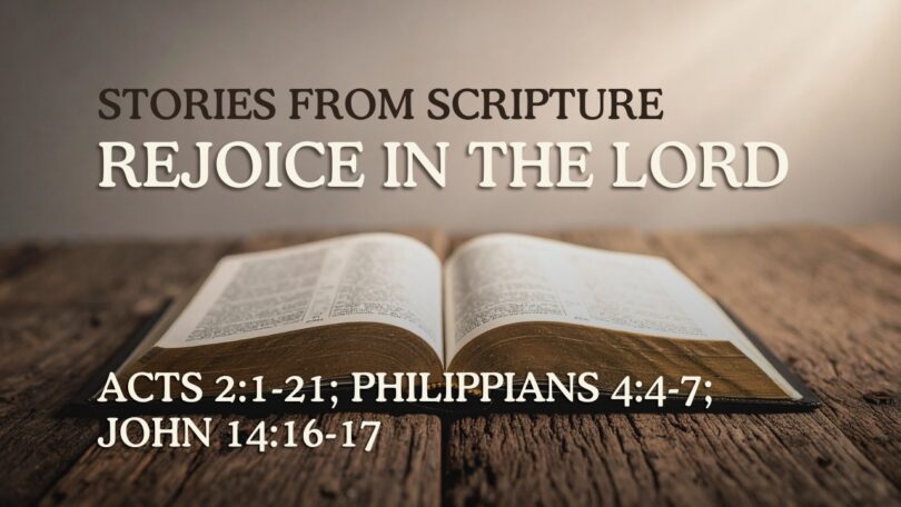2026-05-24 Stories from Scripture Rejoice in the Lord - Acts 21-21; Philippians 44-7; John 1416-17