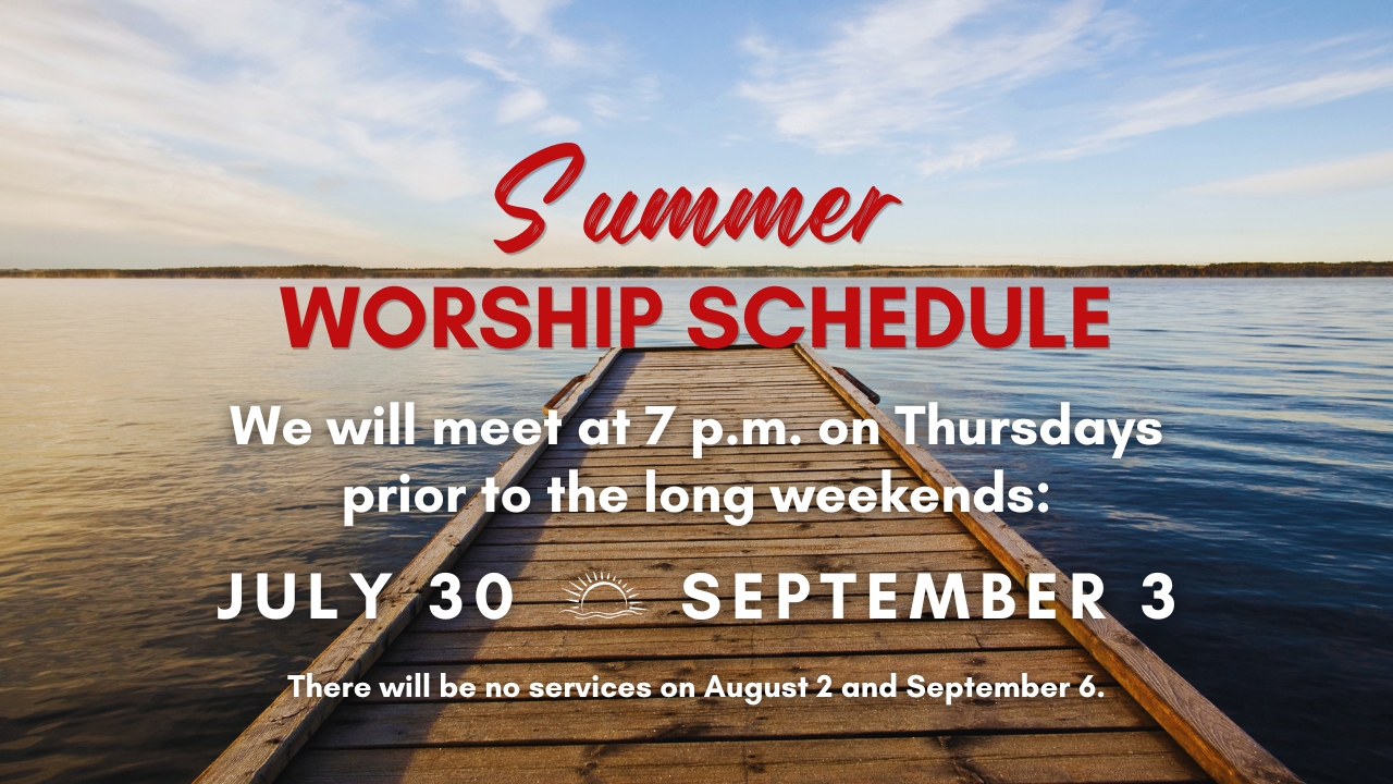 2026 Summer Worship Schedule